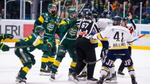 Stökigt efter slutsignalen mellan Björklöven HV71