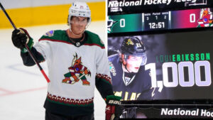 Loui Eriksson hyllades i sin 1 000:e NHL-match