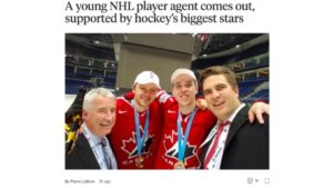 NHL-agent kommer ut som gay – stöttas av världsstjärnorna