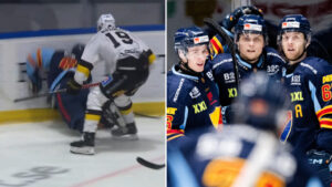 Amil Krupic får matchstraff efter crosschecking på Wiktor Nilsson