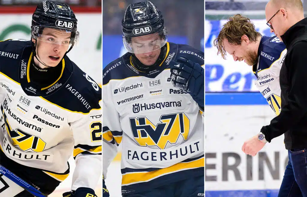 Mølgaard, Petersson och Tedenby skadade för HV71. 