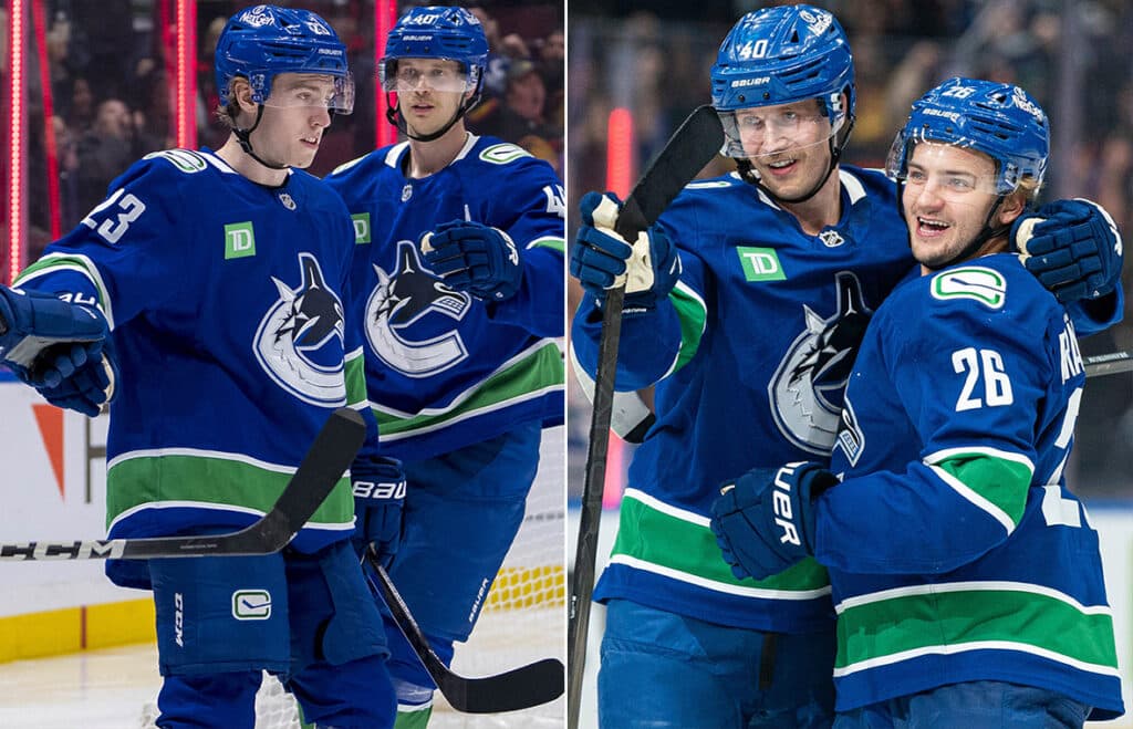 Jonathan Lekkerimäki, Elias Pettersson, Erik Brännström, Vancouver Canucks. 