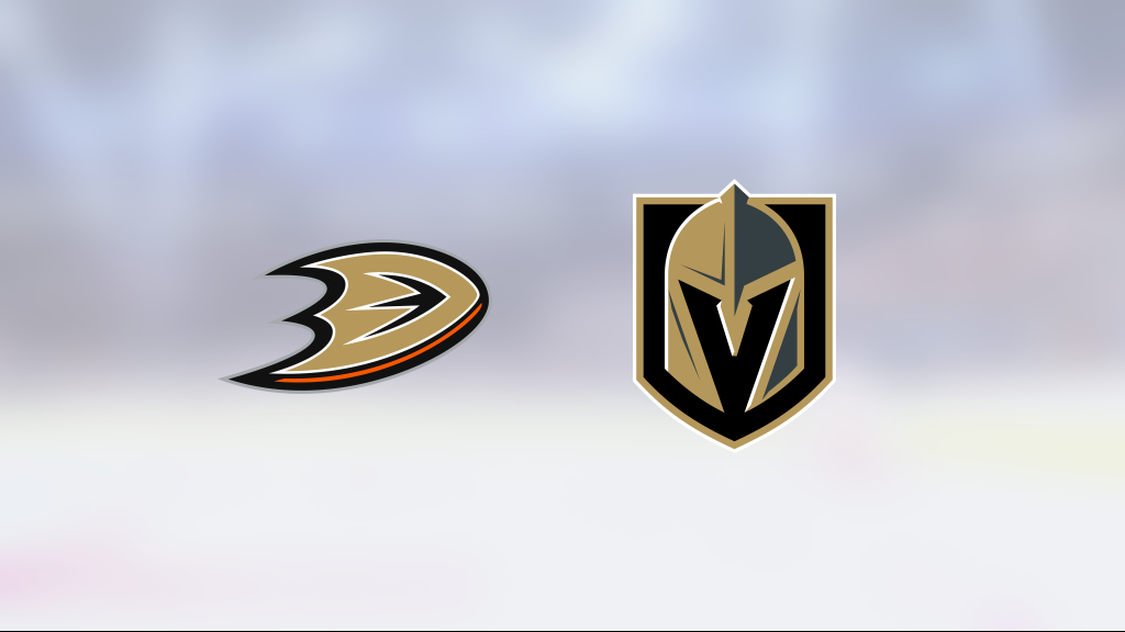 Vegas vann med 3-2 borta mot Anaheim Ducks