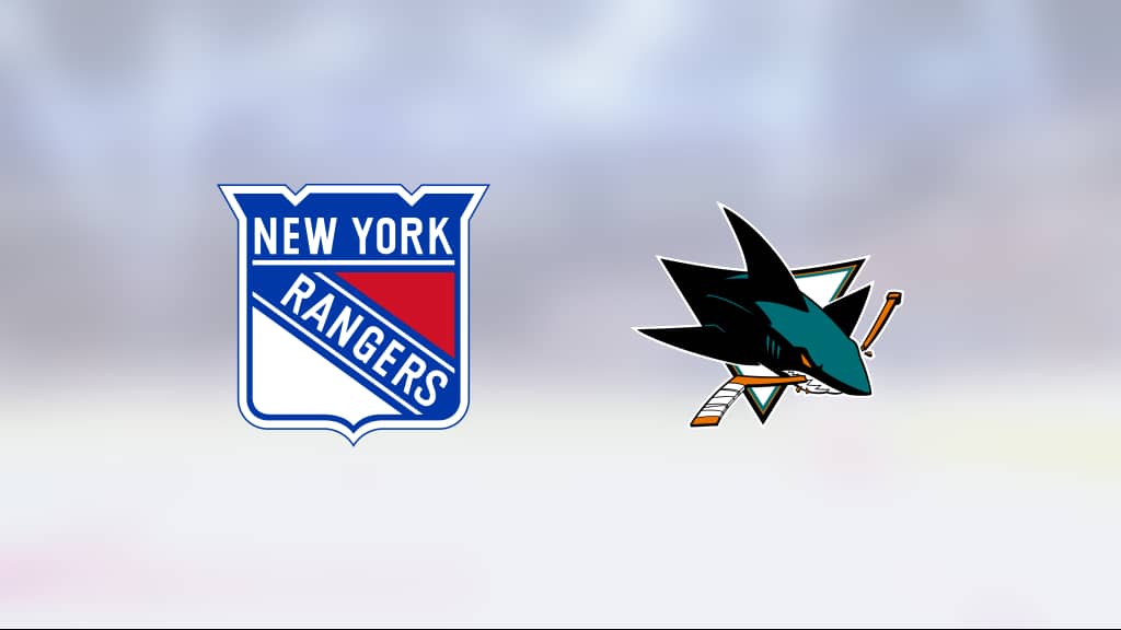 Uddamålsseger för NY Rangers mot San Jose