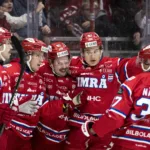 Erik Walli Walterholm tvåmålsskytt för Timrå i segern mot Modo Hockey