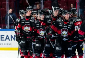 Nikola Pasic i målform när Malmö vann mot HV 71