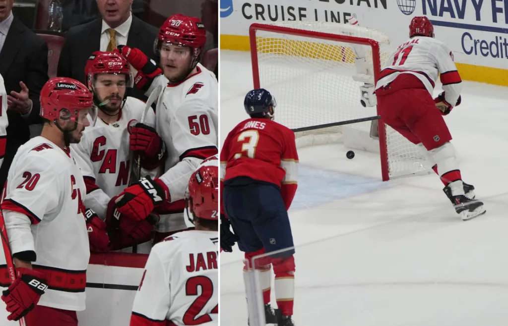 Carolina Hurricanes lyckades i natt bryta sin långa förlustsvit i konferensfinalen