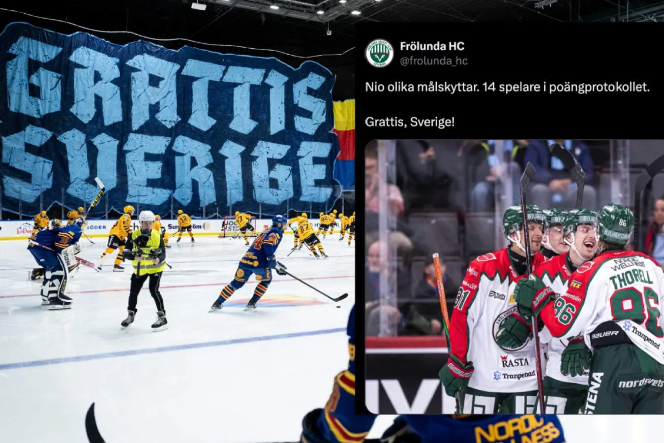 Frölundas passning efter krossen: ”Grattis, Sverige!