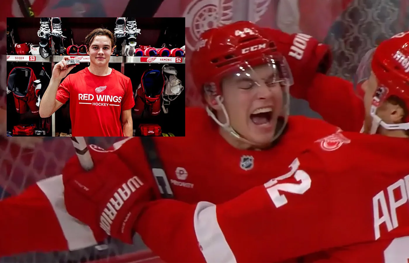 Sandin-Pellikkas vilda glädje – efter första NHL-målet