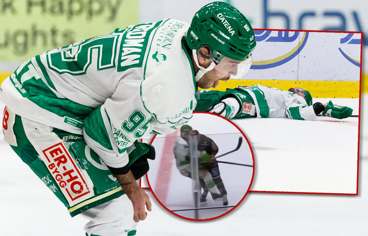 Dubbla smällar för Rögle – stjärnan skadad i förlusten