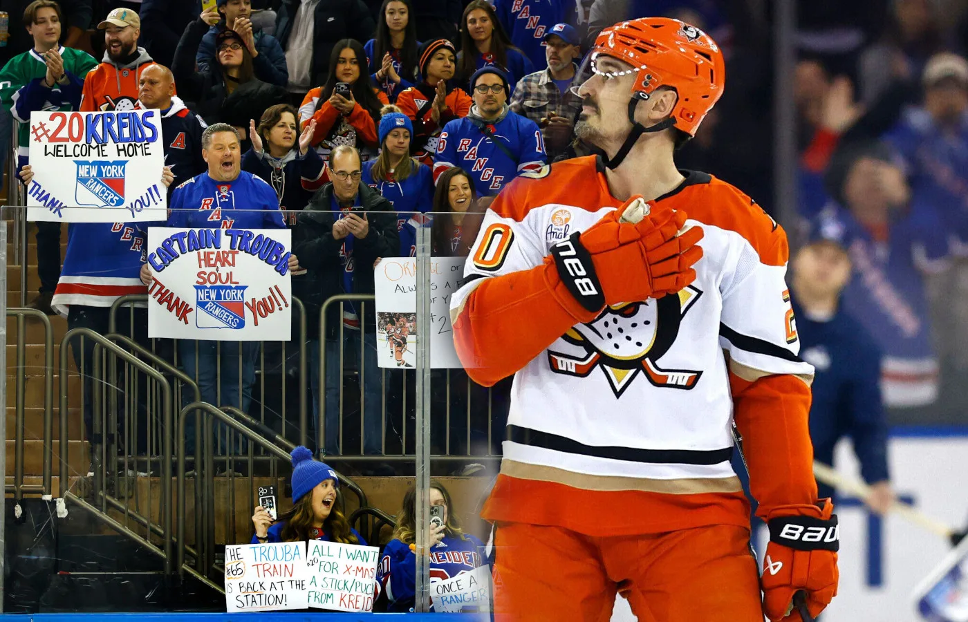 Hyllas med stående ovationer i återkomsten