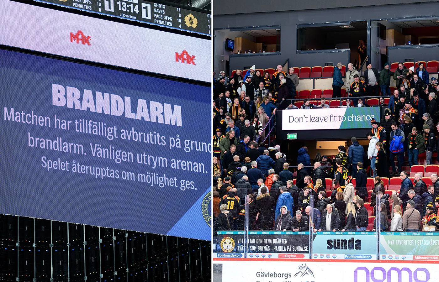 Hela arenan utrymdes: ”Utlöstes av diskmaskin”
