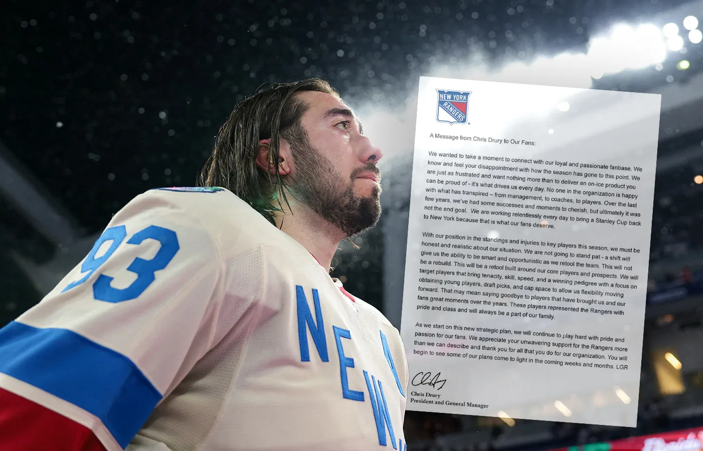 Zibanejad svarar – efter brevet från Rangers-bossen