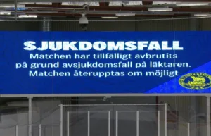 HA-matchen avbröts– efter sjukdomsfall på läktaren