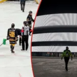 Fiaskot inför OS – hål i isen under testmatch