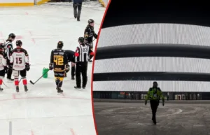 Fiaskot inför OS – hål i isen under testmatch