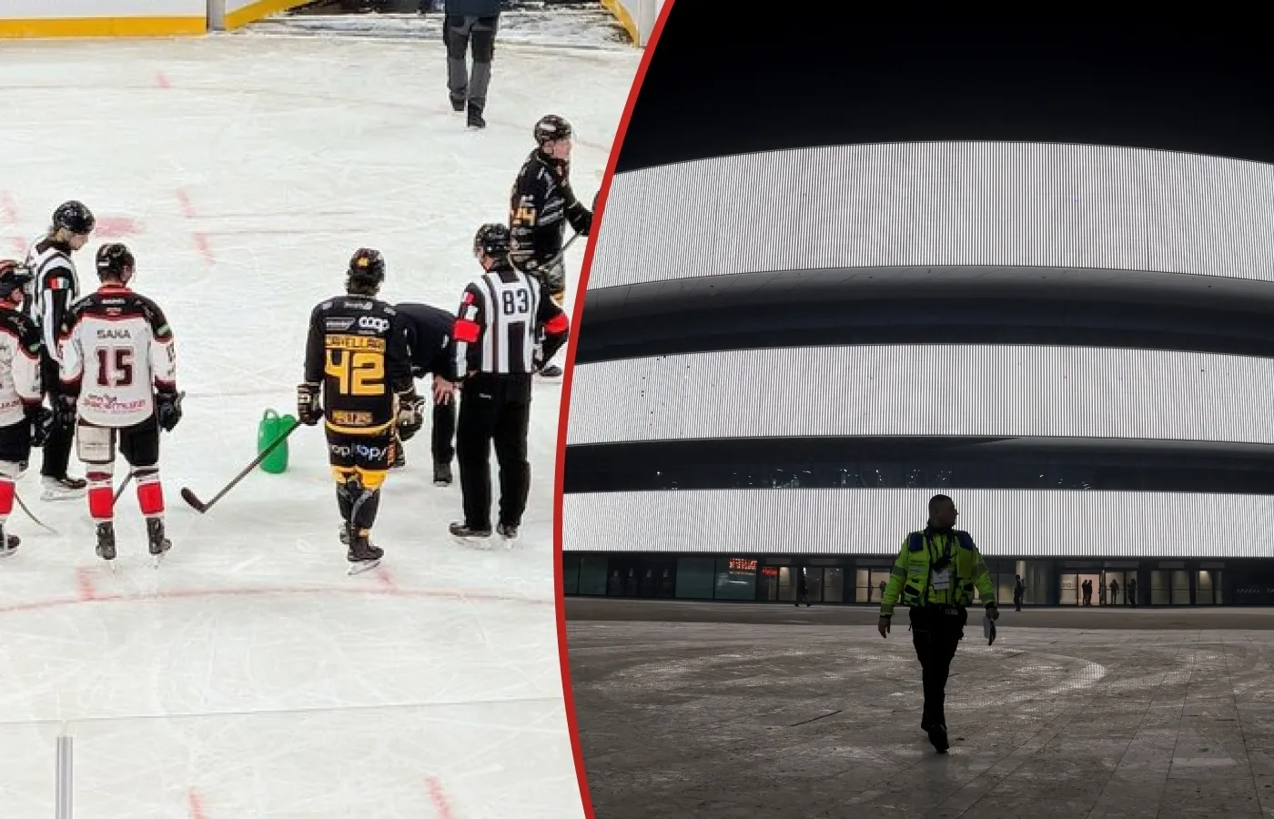 Fiaskot inför OS – hål i isen under testmatch