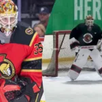 Bilderna visar: Linus Ullmark tillbaka i träning