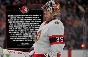 Ottawa ryter ifrån – efter ryktena om Ullmark: ”Helt påhittat”