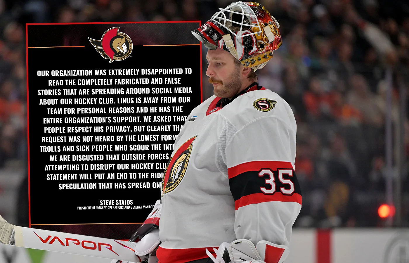 Ottawa ryter ifrån – efter ryktena om Ullmark: ”Helt påhittat”