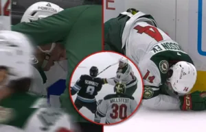 Otäcka bilder på OS-svensken – fick klubba i ögat