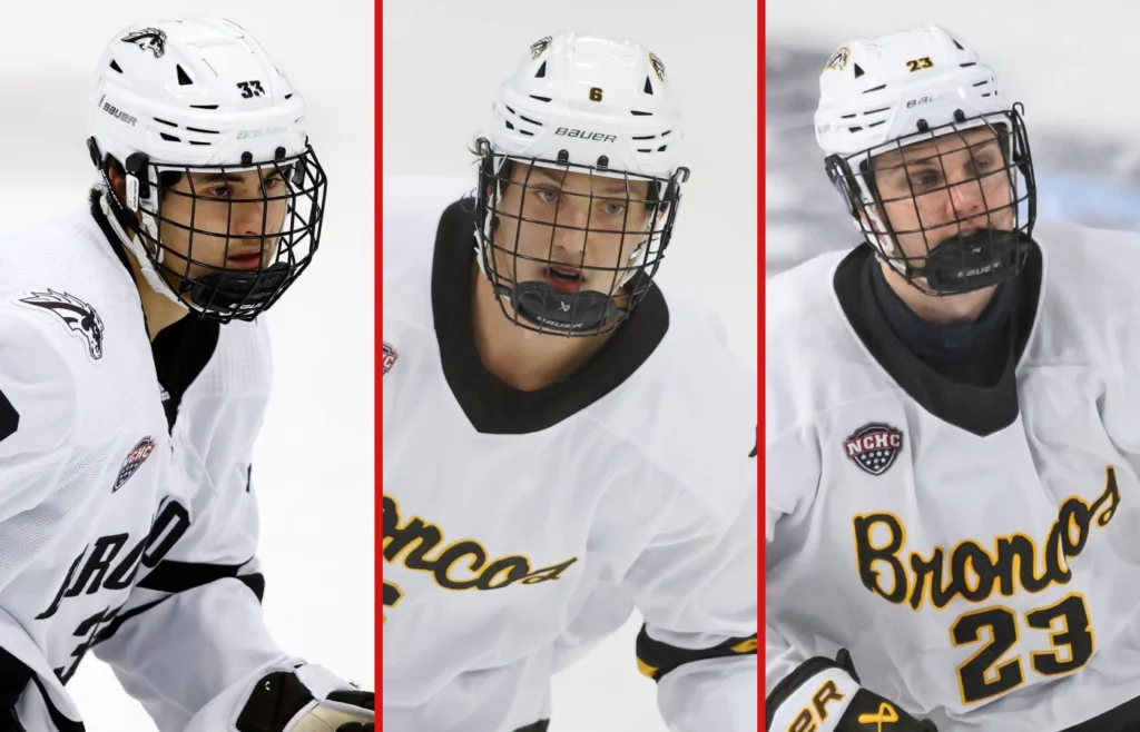 Samuel Sjölund Theo Wallberg och Liam Valente i Western Michigan University